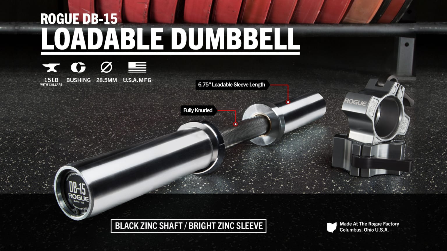 Rogue dumbbell bar best sale